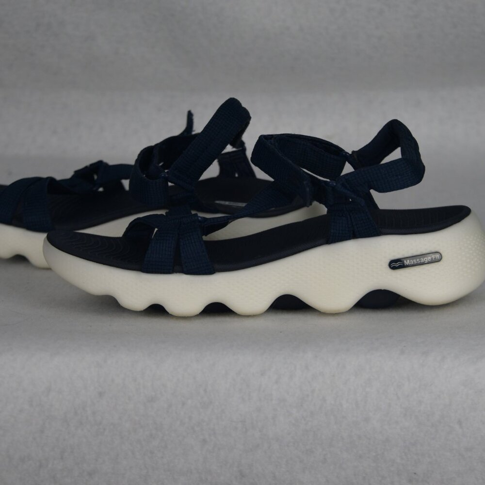 Skechers Go Walk Massage Fit Transcend Sandals‎ Navy Women's Size 10 Comfort